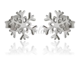 Kolczyki srebrne śnieżynki sztyft k3297 - 0,6g.