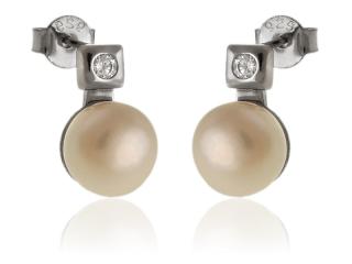 Kolczyki srebrne z perłami k3345  - 3,1g.