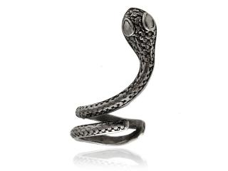 Nausznica wąż z ciemnego srebra kn147 - 2,3g.
