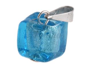 Wisiorek Niebieski Sześcian kryształ w0552 - 1,4 g.