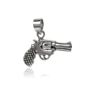 Wisiorek ruchomy srebrny Pistolet Rewolwer w0615 - 2,9g.