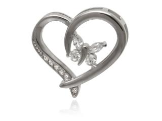 Wisiorek srebrny Motyl w sercu w0546 - 1,4g.