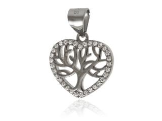 Wisiorek srebrny serce z drzewkiem szczęścia w0494 - 1,2g.