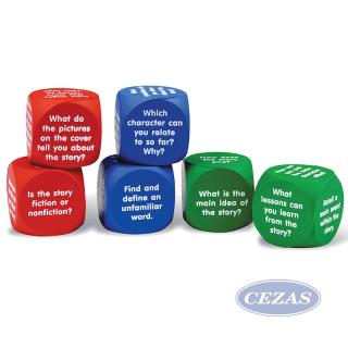 KOSTKI - CZYTANIE ZE ZROZUMIENIEM (J.ANG. /6 SZT) Reading Comprehension Cubes Item # LER 7022