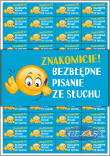 NAKLEJKI DO ZESZYTU ZNAKOMICIE! BEZBŁĘDNE PISANIE ZE SŁUCHU (WYP732) NAKLEJKI DO ZESZYTU ZNAKOMICIE! BEZBŁĘDNE PISANIE ZE SŁUCHU (WYP732)