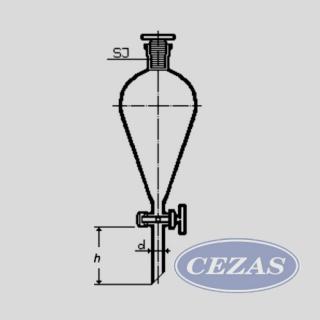 ROZDZIELACZ GRUSZKOWY 250ML Z KORKIEM SZKLANYM (CHE590) ROZDZIELACZ GRUSZKOWY 250ML Z KORKIEM SZKLANYM (CHE590)