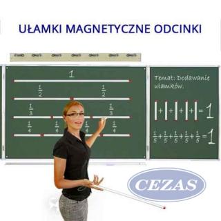 UŁAMKI MAGNETYCZNE ODCINKI ZE WSKAŹNIKIEM (MAT331) UŁAMKI - ODCINKI TABLICOWE MAGNETYCZNE + WSKAŹNIK (MAT331)