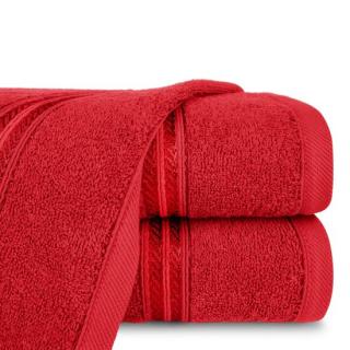 Ręcznik bawełniany 30x50 LORI czerwony z delikatną bordiurą z błyszczącą nicią