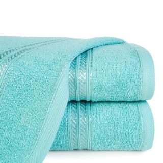 Ręcznik bawełniany 30x50 LORI błękitny z delikatną bordiurą z błyszczącą nicią