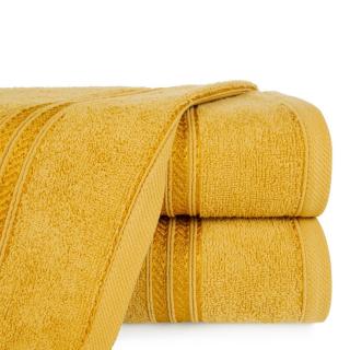 Ręcznik bawełniany 30x50 LORI musztardowy z delikatną bordiurą z błyszczącą nicią 