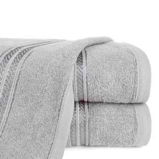 Ręcznik bawełniany 30x50 LORI srebrny z delikatną bordiurą z błyszczącą nicią