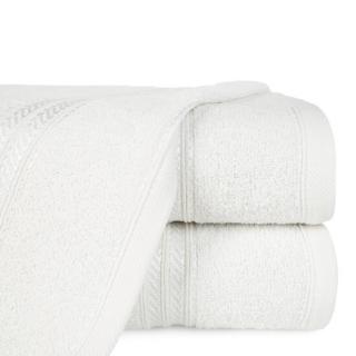 Ręcznik bawełniany 70x10 LORI biały z delikatną bordiurą z błyszczącą nicią