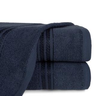 Ręcznik bawełniany 70x140 LORI granatowy z delikatną bordiurą z błyszczącą nicią