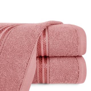 Ręcznik bawełniany 70x140 LORI liliowy z delikatną bordiurą z błyszczącą nicią
