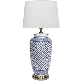 Lampa stołowa ceramiczna vintage Lee 68cm kratka