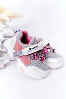Dziecięce Sportowe Buty Sneakersy Biało-Różowe Space Ride