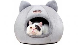 Domek dla kota budka legowisko pluszowe na zimę