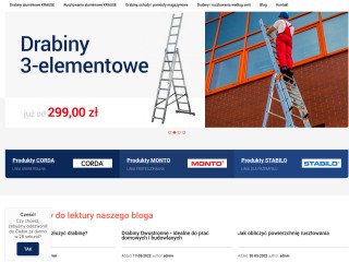 Drabiny aluminiowe, rusztowania aluminiowe,  drabiny magazynowe -  sklep Krause