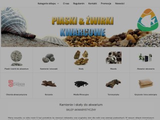 Korzenie, skały, kamienie do akwarium, piasek kwarcowy, podłoża - Sklep kamienieakwariowe.pl